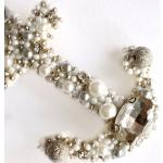 Broches en argent argentées en verre à perles fait main style marin pour femme 