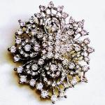 Broches de mariage argentées en cristal à strass fantaisie look vintage pour femme 