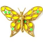 Broches pour la fête des mères dorées en métal à motif papillons look vintage pour femme 