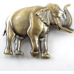 Broches bronze en métal à motif éléphants look vintage pour femme 