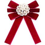Broches rouges à perles à motif papillons de mariage look fashion pour femme en promo 