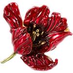Broches en argent rouges à motif fleurs look fashion pour femme 
