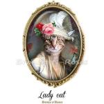 Broche Lady Cat Bijou Fantaisie Chat Kitch Verre Cadeau Anniversaire