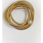 Broches beiges nude en métal à perles à motif serpents look vintage pour femme 