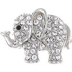 Broches en argent argentées en cristal à motif éléphants pour femme 