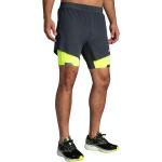 Shorts de running Brooks noirs en fil filet Taille XXL look fashion pour homme 