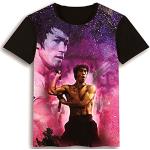 Bruce Lee T-Shirt, Kung Fu Martial Art T-Shirt à Manches Courtes pour Hommes 3D imprimé T-Shirt d'été