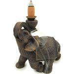 Porte-encens Puckator multicolores en résine enduits à motif éléphants 