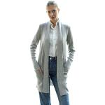 BRUNELLA GORI Pull Cardigan - Femme, Automne/Hiver - 100% Laine Mérinos Extrafine - 100% Fabriqué en Italie - Gris, XL