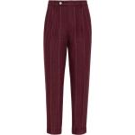 Pantalons de costume Brunello Cucinelli rouge bordeaux à rayures Taille 3 XL W46 pour homme 