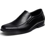 Chaussures casual noires en caoutchouc à bouts carrés à élastiques classiques pour homme 