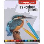 Crayons de couleur Bruynzeel en étain en lot de 12 