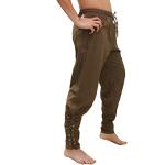 Bslingerie® Homme Pantalon de la Renaissance médiévale à Taille élastiquée pour (Vert, 3XL)