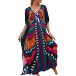 Robes d'été à motif papillons maxi Tailles uniques plus size style ethnique pour femme 