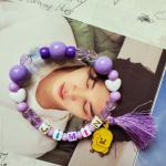 Bracelets de perles violets en émail à perles fait main 