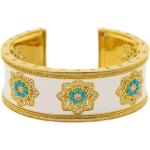 Bracelets en or en émail à motif Bouddha en diamant pour femme 