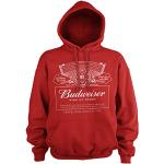 Budweiser Officiellement sous Licence White Logo Sweat À Capuche (Rouge), L