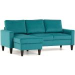 Canapés d'angle en tissu turquoise 3 places contemporains 