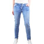 Buena Vista Malibu Jean stretch pour femme avec boutonnière oblique, Gris clair, XL