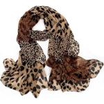 Écharpes en soie à effet léopard en mousseline Taille L look fashion pour femme 
