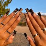 Vernis à ongles vert lime temporaires en lot de 24 pour femme 