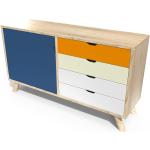 Buffets ABC Meubles blanc d'ivoire en pin made in France scandinaves 