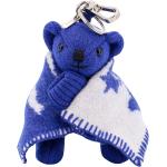 Porte-clés de créateur Burberry bleus en laine en cuir 