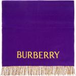Écharpes cachemire de créateur Burberry violettes à franges Tailles uniques 