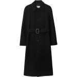 Manteaux en laine de créateur Burberry noirs en viscose mi-longs à manches longues pour femme 