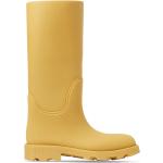 Bottes de pluie de créateur Burberry jaunes en caoutchouc étanches à bouts ronds Pointure 41 look casual pour femme 