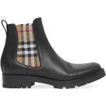 Boots Chelsea de créateur Burberry noires à carreaux en caoutchouc à bouts ronds Pointure 40 