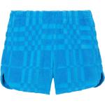 Shorts de running de créateur Burberry bleus à carreaux en coton mélangé pour homme 