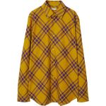 Chemises de créateur Burberry jaune moutarde à carreaux à carreaux à manches longues classiques pour homme 