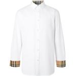 Chemises de créateur Burberry blanches à carreaux à carreaux à manches longues pour homme 
