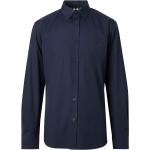 Chemises de créateur Burberry bleues à carreaux à carreaux stretch à manches longues classiques pour homme 
