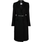 Manteaux en laine de créateur Burberry noirs en laine avec ceinture Taille L pour femme 