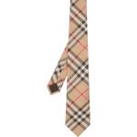 Cravates en soie de créateur Burberry marron à carreaux à motif papillons Tailles uniques pour homme 