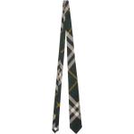Cravates en soie de créateur Burberry vert foncé à carreaux à motif papillons Tailles uniques pour homme 