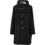 Manteaux en laine de créateur Burberry noirs à carreaux à manches longues 