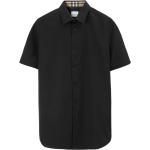 Chemises de créateur Burberry noires col italien à manches courtes pour homme 