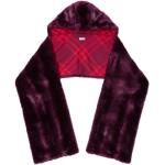 Manteaux en fourrure de créateur Burberry rouge bordeaux en fourrure à capuche Tailles uniques look vintage pour femme 