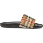 Sandales plates de créateur Burberry à carreaux en caoutchouc à bouts ouverts Pointure 33 