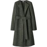 Manteaux en laine de créateur Burberry vert olive en viscose sans col à manches longues pour femme 