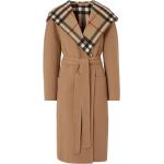 Manteaux en laine de créateur Burberry marron à carreaux mi-longs à manches longues Taille XS pour femme 