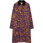 Manteaux en laine de créateur Burberry violet foncé à fleurs en velours à manches longues pour femme 