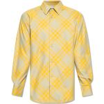 Chemises de créateur Burberry jaunes à carreaux à carreaux bio éco-responsable à manches longues Taille XL look casual 