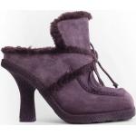 Chaussures de créateur Burberry aubergine en daim en daim à bouts carrés à lacets Pointure 40 pour femme 