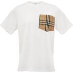 T-shirts col rond de créateur Burberry blancs à carreaux à col rond Taille XS pour homme 