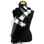 Écharpes en laine de créateur Burberry noires à carreaux seconde main Tailles uniques look vintage pour femme 