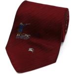 Cravates en soie de créateur Burberry rouges à rayures seconde main Tailles uniques look vintage pour homme 
